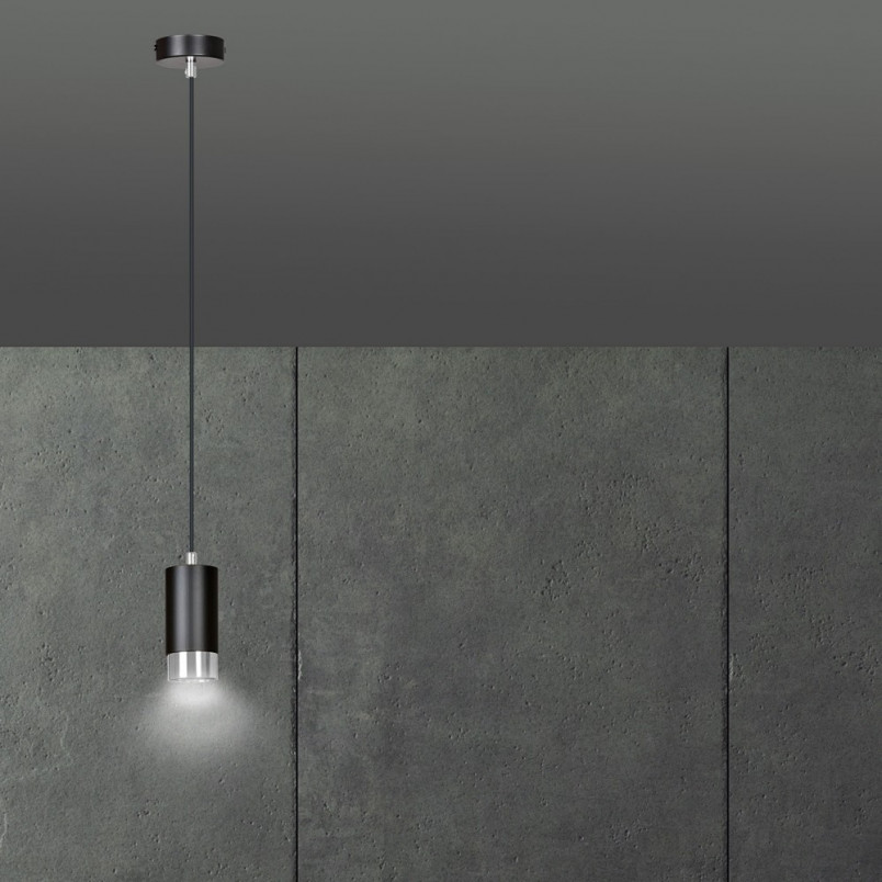 Lampa wisząca Fumiko czarno-chromowana | Emibig