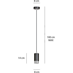Lampa wisząca Fumiko czarno-chromowana | Emibig