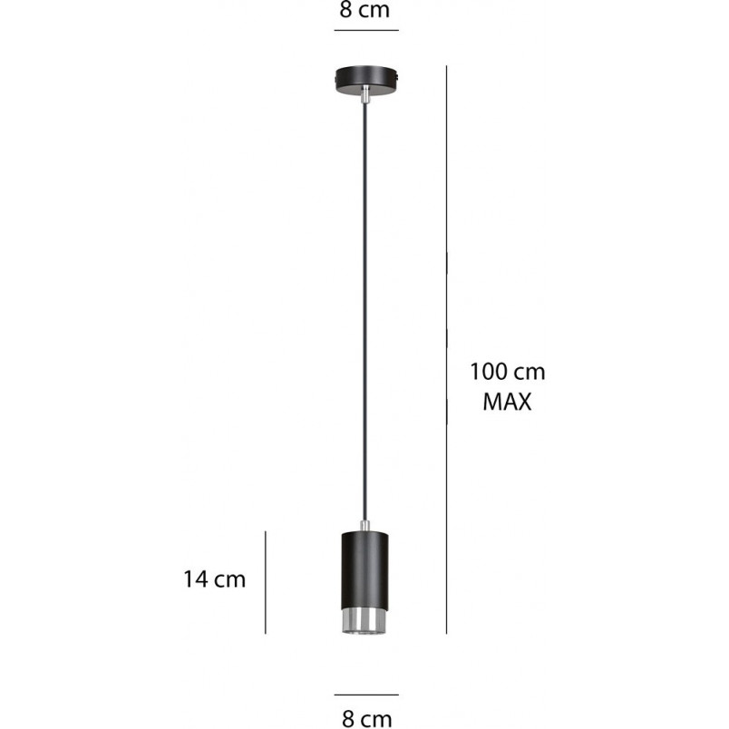 Lampa wisząca Fumiko czarno-chromowana | Emibig