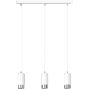 Lampa wisząca Fumiko III biało-chromowana | Emibig