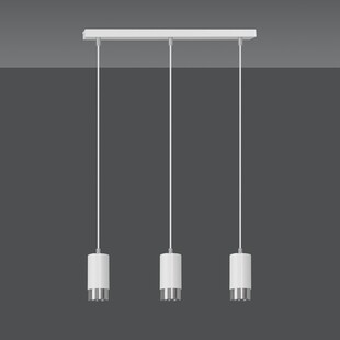 Lampa wisząca Fumiko III biało-chromowana | Emibig