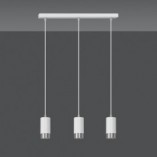 Lampa wisząca Fumiko III biało-chromowana | Emibig
