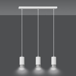 Lampa wisząca Fumiko III biało-chromowana | Emibig
