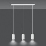 Lampa wisząca Fumiko III biało-chromowana | Emibig