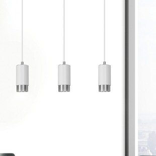 Lampa wisząca Fumiko III biało-chromowana | Emibig