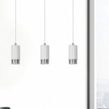 Lampa wisząca Fumiko III biało-chromowana | Emibig