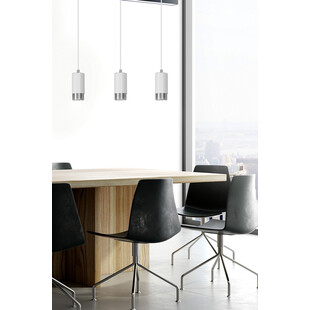 Lampa wisząca Fumiko III biało-chromowana | Emibig