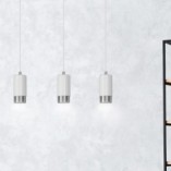 Lampa wisząca Fumiko III biało-chromowana | Emibig