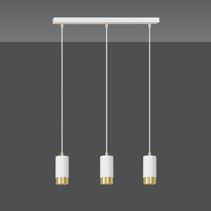 Lampa Wisząca Fumiko III | Biało-Złota | Emibig