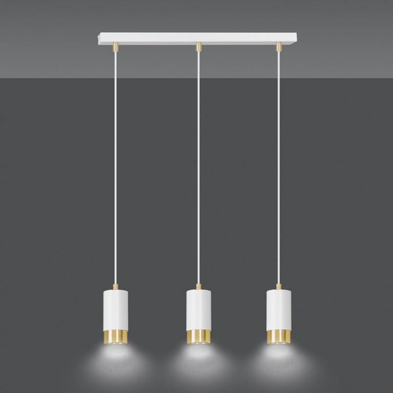 Lampa Wisząca Fumiko III | Biało-Złota | Emibig