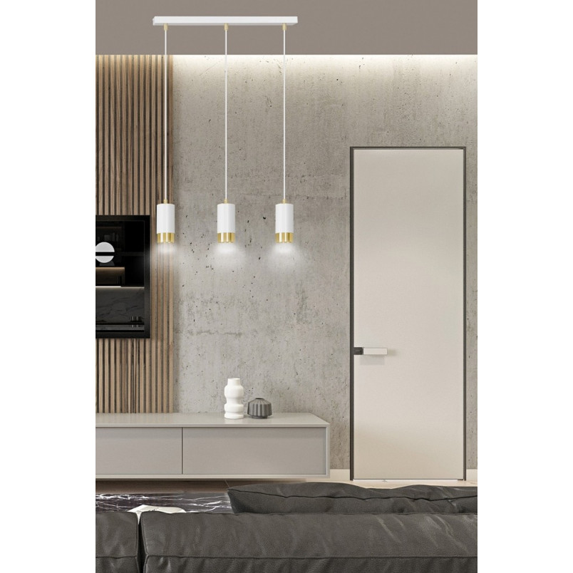 Lampa Wisząca Fumiko III | Biało-Złota | Emibig