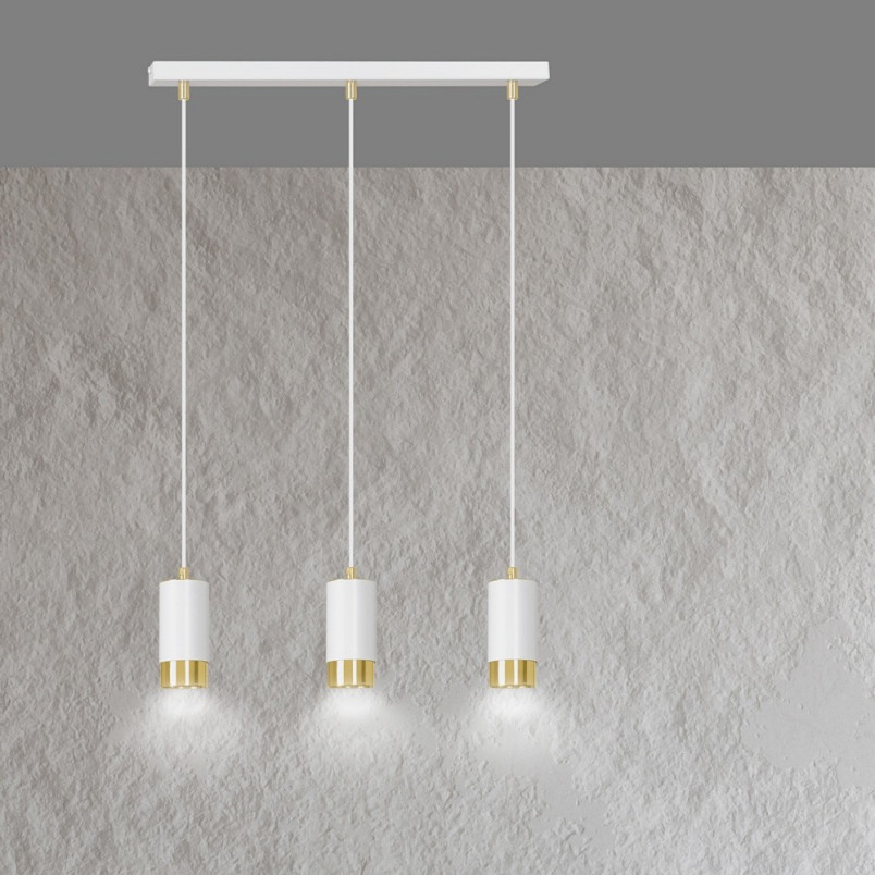 Lampa Wisząca Fumiko III | Biało-Złota | Emibig