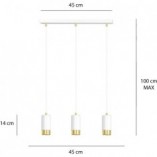 Lampa Wisząca Fumiko III | Biało-Złota | Emibig