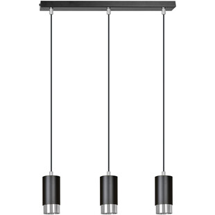 Lampa wisząca Fumiko III | Czarno-chromowana | Emibig