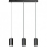 Lampa wisząca Fumiko III | Czarno-chromowana | Emibig