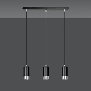 Lampa wisząca Fumiko III | Czarno-chromowana | Emibig