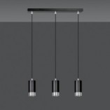 Lampa wisząca Fumiko III | Czarno-chromowana | Emibig