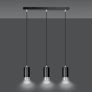 Lampa wisząca Fumiko III | Czarno-chromowana | Emibig