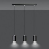 Lampa wisząca Fumiko III | Czarno-chromowana | Emibig