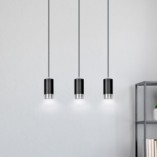 Lampa wisząca Fumiko III | Czarno-chromowana | Emibig