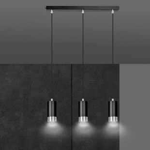 Lampa wisząca Fumiko III | Czarno-chromowana | Emibig