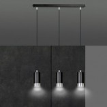 Lampa wisząca Fumiko III | Czarno-chromowana | Emibig