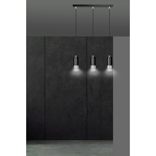 Lampa wisząca Fumiko III | Czarno-chromowana | Emibig