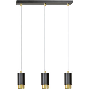 Lampa Wisząca Fumiko III Czarno-Złota | Emibig
