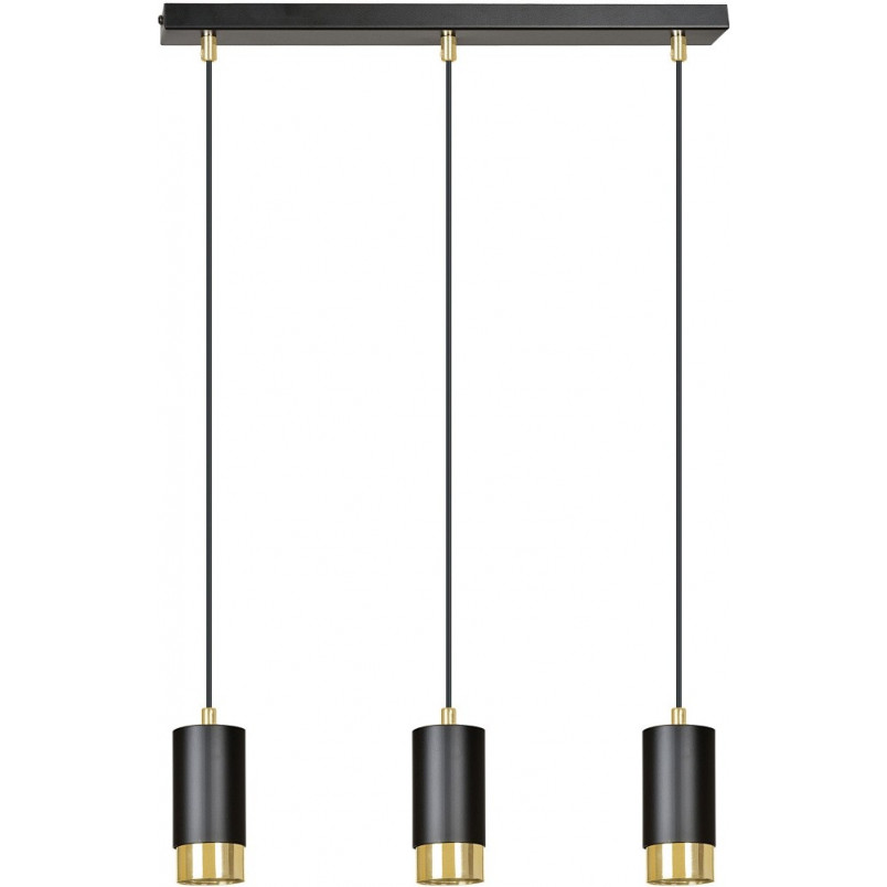 Lampa Wisząca Fumiko III Czarno-Złota | Emibig