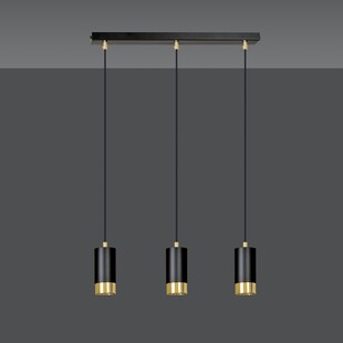 Lampa Wisząca Fumiko III Czarno-Złota | Emibig