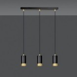 Lampa Wisząca Fumiko III Czarno-Złota | Emibig