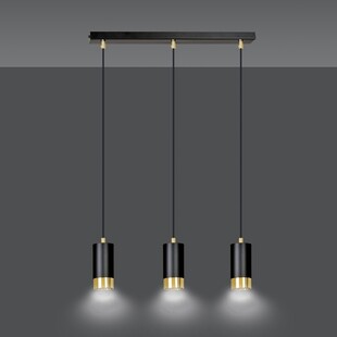 Lampa Wisząca Fumiko III Czarno-Złota | Emibig