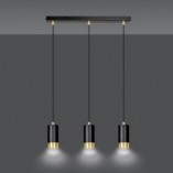 Lampa Wisząca Fumiko III Czarno-Złota | Emibig