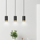 Lampa Wisząca Fumiko III Czarno-Złota | Emibig