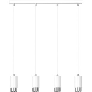 Lampa wisząca Fumiko 4 punktowa biało-chrom - Emibig