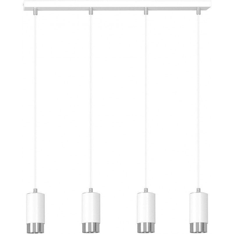 Lampa wisząca Fumiko 4 punktowa biało-chrom - Emibig