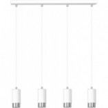 Lampa wisząca Fumiko 4 punktowa biało-chrom - Emibig