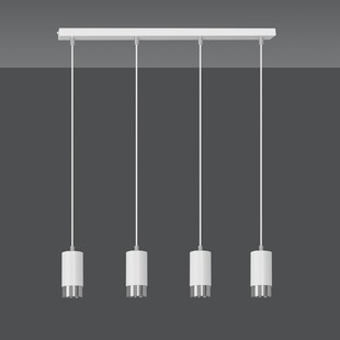 Lampa wisząca Fumiko 4 punktowa biało-chrom - Emibig