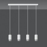 Lampa wisząca Fumiko 4 punktowa biało-chrom - Emibig