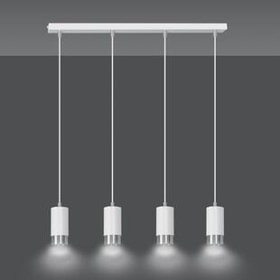 Lampa wisząca Fumiko 4 punktowa biało-chrom - Emibig