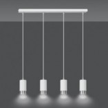 Lampa wisząca Fumiko 4 punktowa biało-chrom - Emibig