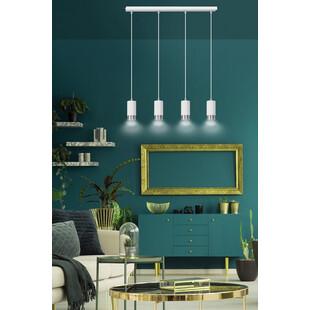 Lampa wisząca Fumiko 4 punktowa biało-chrom - Emibig