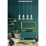 Lampa wisząca Fumiko 4 punktowa biało-chrom - Emibig