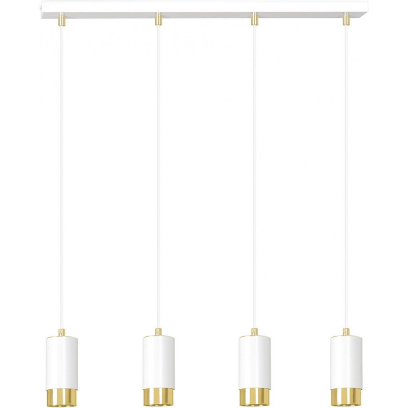 Lampa wisząca Fumiko 4 punktowa biało-złota | Emibig