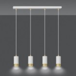 Lampa wisząca Fumiko 4 punktowa biało-złota | Emibig
