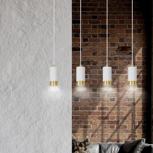 Lampa wisząca Fumiko 4 punktowa biało-złota | Emibig