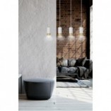 Lampa wisząca Fumiko 4 punktowa biało-złota | Emibig