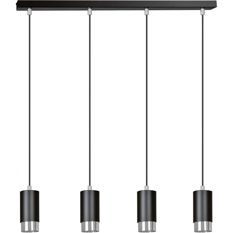 Lampa Wisząca Fumiko 4 Czarno-Chromowana | Emibig
