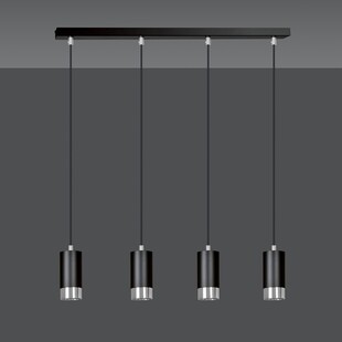 Lampa Wisząca Fumiko 4 Czarno-Chromowana | Emibig