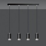 Lampa Wisząca Fumiko 4 Czarno-Chromowana | Emibig